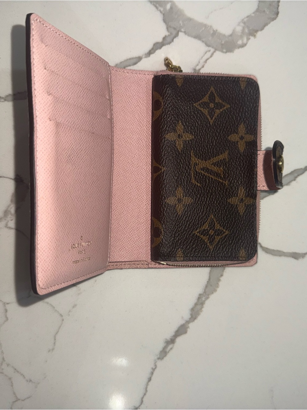 Louis Vuitton Pink Interior Monogram Compact Wallet